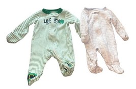 Newborn Sleepers Lot Carter’s Cloud Island w Mittens NEW Baby NB image 4