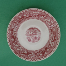 1 (One) Currier + Ives Memory Lane Plate Vintage Red Cranberry 6” Saucer - £5.46 GBP