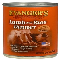 Evanger&#39;s Heritage Classic Wet Dog Food Lamb &amp; Rice /20.2oz. (Case of 12) - £56.14 GBP