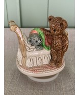 Otagiri Schuberts Lullaby Teddy Bear Hand Painted Ceramic Music Box Work... - €34,56 EUR