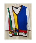 Vintage 1990s Berek 2 Derby Horse Racing Maximalist Rainbow Granny Cardi... - £94.74 GBP