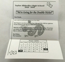 Vintage Taylor Allderdice high school 1999 reunion flyer for class of 1944 - $19.75