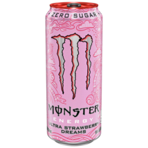 Monster Energy Ultra Zero Sugar Drinks 16 ounce cans Strawberry Dreams, 12 Cans - $39.99