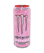 Monster Energy Ultra Zero Sugar Drinks 16 ounce cans Strawberry Dreams, ... - £31.26 GBP