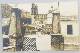 Vintage 1940&#39;s RPPC Parque Guerrero Church of Santa Prisca Mexico Postcard - $18.55