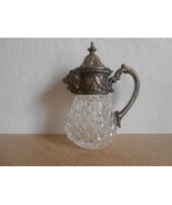 Vintage Clear Diamond Patterned Syrup/Creamer Pitcher w/ Ornate Lion head - £21.36 GBP