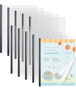 40 Pack Clear Report Covers with Black Sliding Bars, 70 Sheet Capacity, ... - $25.89