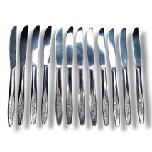 12 Knives Radiant Rose Textured Superior Stainless Steel USA Flatware  - £15.21 GBP