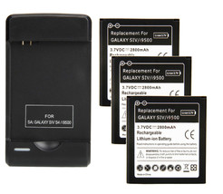 3 replacement battery and 1 Wall Charger for Samsung Galaxy s s4 sIV cell phone - £36.33 GBP