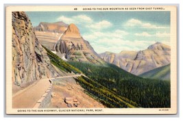 Going To The Sun Autostrada Glacier National Park Montana M Unp Lino Cartolina - £3.57 GBP