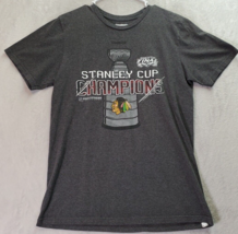 NHL Stanley Cup Final Reebok Shirt Hockey Unisex Medium Gray Short Sleeve Logo - £12.34 GBP