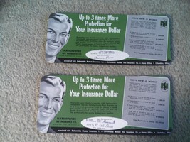 Lot of 2 Vintage Advertising Ink Blotters Nationwide Life Insurance Company - $24.75