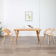 VidaXL Faux Leather Bentwood Dining Chair Set of 2 Cream & Light Brown - $444.99