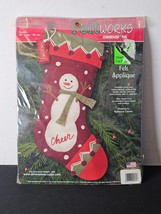 Christmas Kit Snowman Cheer Stocking Applique Feltworks Dimensions 8137 NEW - $6.88