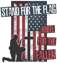 Stand For The Flag Kneel Cross Firefighter Military Memorial Window Decal - $3.95+