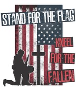 Stand For The Flag Kneel Cross Firefighter Military Memorial Window Decal - $3.95+