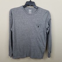 Polo Ralph Lauren Mens Pocket T Shirt Size Small Gray Long Sleeve Heather - £14.00 GBP