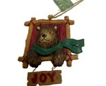 Seasons of Cannon Falls Joy Bear Hanging Ornament Lodge Cabin Nature NWT - $7.40