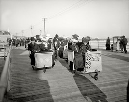 Reproduction Photo Atlantic City New Jersey circa 1905 Rolling chairs Boardwalk - £10.07 GBP