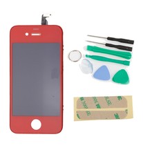 LCD Red Digitizer Display Glass Screen Replacement for AT&amp;T GSM iPhone 4 A1332 - £43.87 GBP