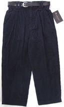 NWT Van Heusen Boy&#39;s Dark Navy (Ink) Corduroy Pants with Belt, 4 - £6.26 GBP