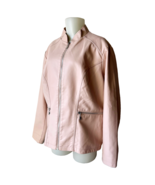 Dressbarn Pink Faux Leather Jacket Stand Up Collar Zipper Accents - Wome... - $722.54 MXN