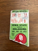 Iowa State Cyclones @ Oklahoma Sooners Football Ticket Stub 10/22/1977 Switzer - £9.64 GBP