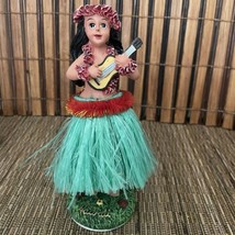 Hawaii Hula Dancer Ku&#39;uipo Spring Girl Dashboard Ukulele Lei Grass Skirt - £11.75 GBP
