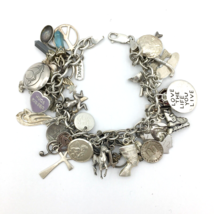 LOADED sterling silver charm bracelet - vintage-to-now 50+ mixed 925 charms 7.5&quot; - £334.20 GBP