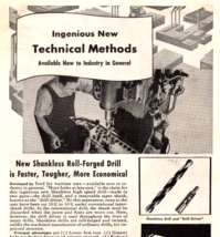 1945 Vintage Shankless Forged Drill Wrigley&#39;s Gum Print Ad Popular Mechanics - £15.69 GBP
