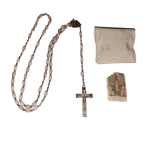 Beautiful Vintage White Stone Catholic Rosary Necklace TH Stemper Co 19.... - £29.78 GBP