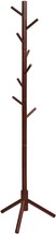Tangkula Coat Rack Freestanding, Rubber Wood Coat Stand With 8 Hooks, He... - $46.95