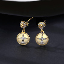 Personalized Earrings S925 Silver Earrings Round Hong Kong Style - £17.30 GBP