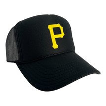 New Pittsburgh Pirates Black Hat 5 Panel High Crown Trucker Snapback Adult Size - £18.28 GBP