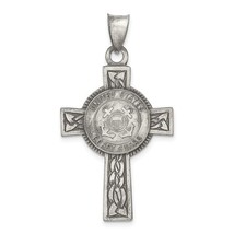 Sterling Silver U.S. Coast Guard Cross Pendant Necklace - £118.33 GBP
