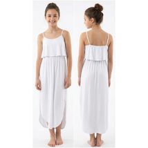 Women Dress Lilbetter Teen Girls White Spaghetti Strap Tiered Midi Dress... - $9.59