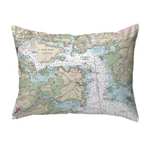 Betsy Drake Portsmouth Harbor, NH Nautical Map Noncorded Indoor Outdoor Pillow - £43.51 GBP