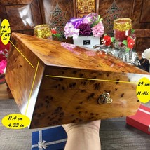 Trinket decorative handmade large box, Thuya cedar wooden birthday gift box - £203.38 GBP