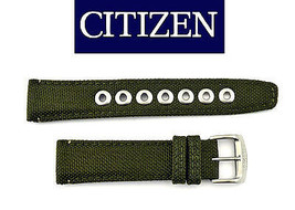  Citizen Original Eco-Drive Men&#39;s  AW1465-14H Green Canvas 20mm Watch Band Strap - £47.61 GBP