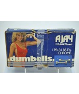 Ajay Fun &amp; Fitness 1 pair 3 Lbs Chrome Dumbbells Vintage - £13.08 GBP