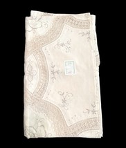 Vintage Handmade Embroidered Round Tablecloth 67.5" w/ 8 Napkins 16" Unused image 3