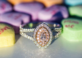 1Ct Marquise Shape Pink Sapphire &amp; Diamond Halo Engagement Wedding Ring - £60.11 GBP
