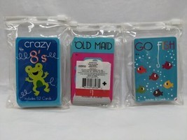 Lot Of (3) Children&#39;s Family Card Games Crazy 8s Old Maid Go Fish - £25.25 GBP