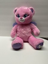 Build a Bear Plush Pink Beary Fairy Friends Purple Sparkly Wings Stuffed Animal - £7.77 GBP