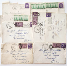 1943 WW2 Envelopes Stamps Military Ephemera Bundle Lot Of 10 Pcs Crafts E17 - $40.87 CAD