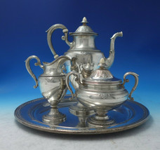 Shamrock V by Gorham Sterling Silver Tea Set 3pc + Tray #A41503 (#6323) - £3,986.52 GBP