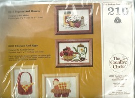 Embroidery Kit Creative Circle No. 210 Popcorn Donuts Kitchen New Unopened - $4.99