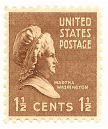 Martha Washington 1 1/2 cent Scott 805 Mint Original Glue - $1.97