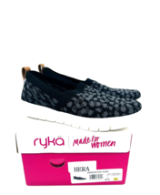Ryka  Hera Exotic 2 Animal-Print Stretch Knit Slip-Ons -BLACK, US 6.5M - £28.21 GBP
