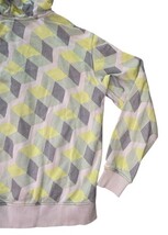 Adidas Neo Label Geometric Zip Hoodie Women’s Small Yellow Gray Pattern image 7